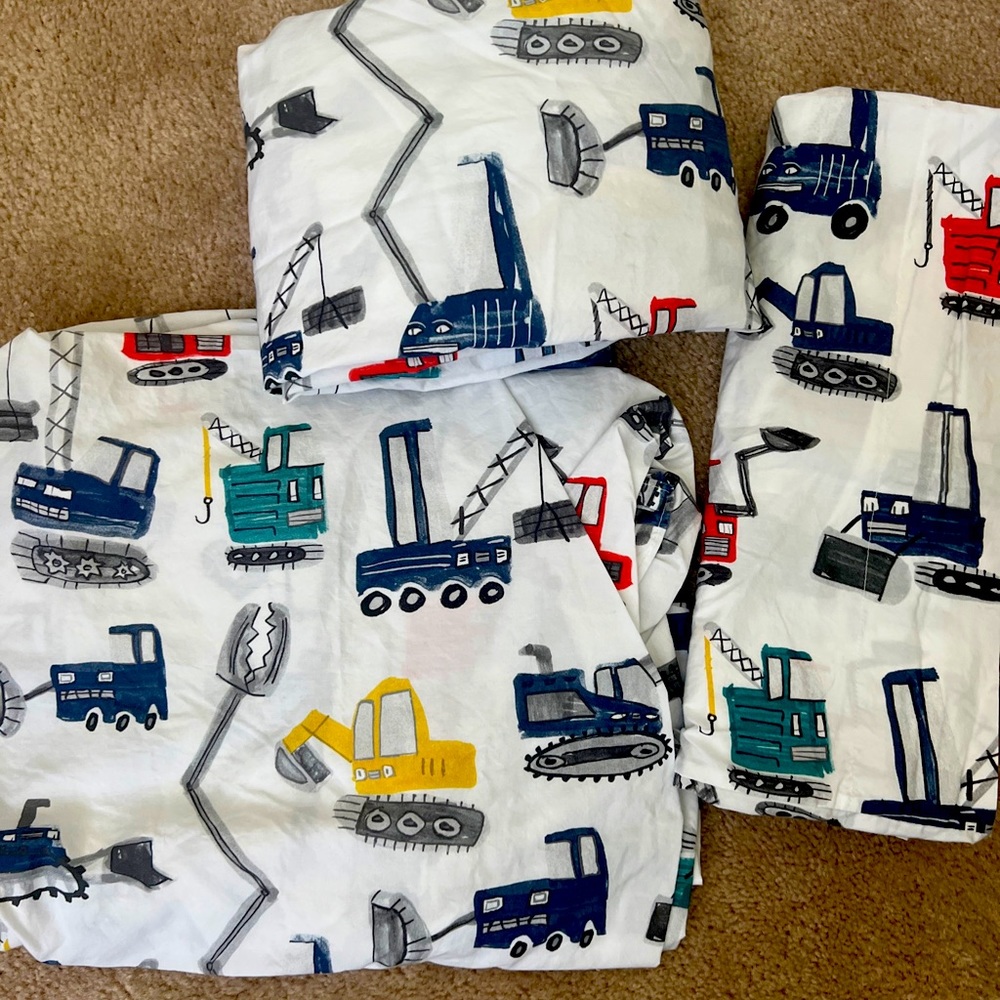 EUC Pottery Barn Jax Construction Todder Sheet Set